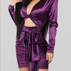 Satin purple dress